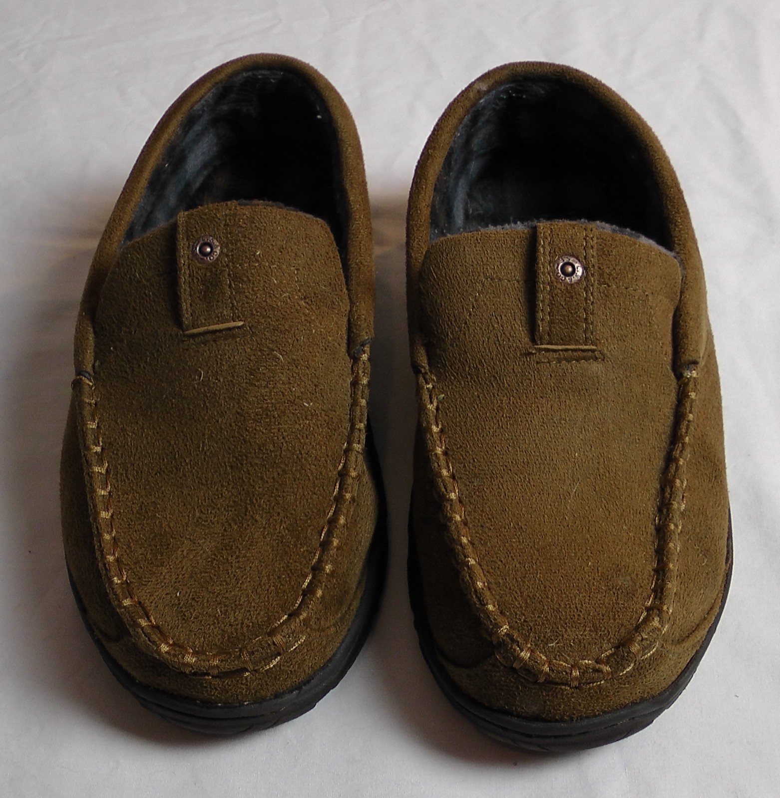 Levis Brown Mens House Shoes sz 7/8, Moccasin style, slip on-image