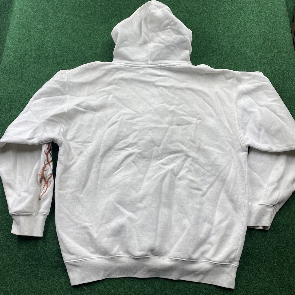 Sudadera con capucha vintage de zafiro salón para hombre L blanca Y2K tribal de alambre de púas Foto 3 de 4