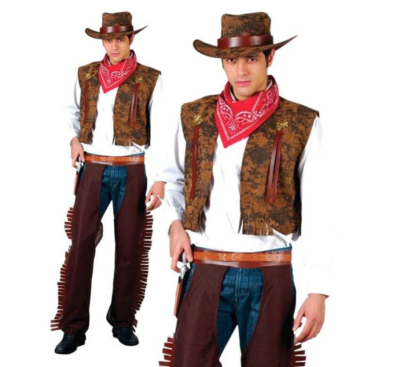 Western Cowboy Men's Wild West Rodeo Outfit Adults Fancy Dress