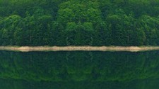 Landscape photography nature forest trees river Custom Gaming Mat Desk