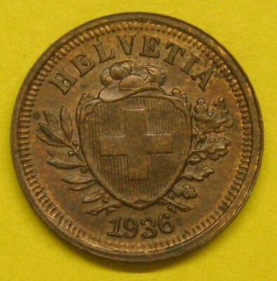 1936 B Swiss 1 Rappen Take a Look