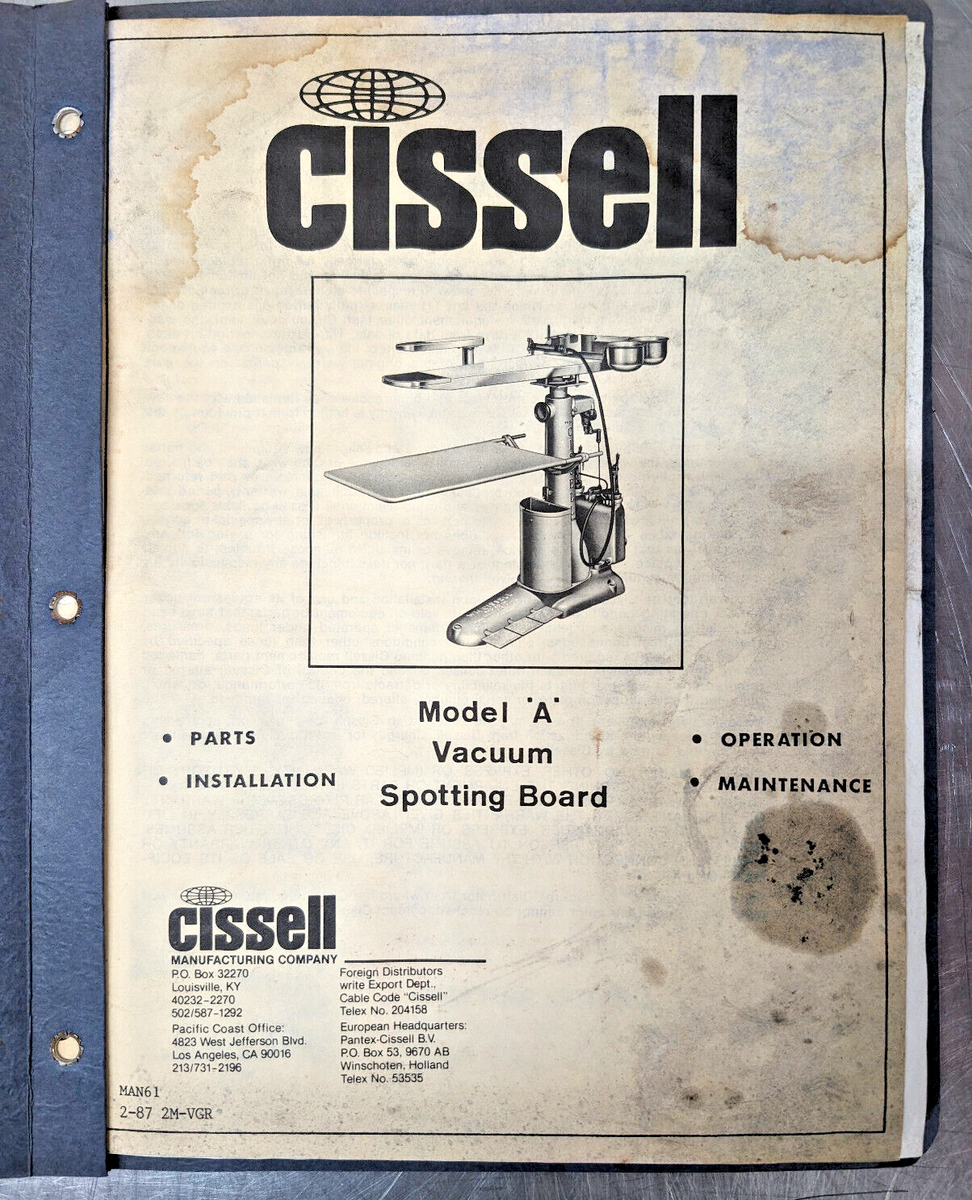 Instruction Manuals and Catalog for Machines Used in Dry-Cleaning | eBay Instruction Manuals and Catalog for Machines Used in Dry-Cleaning | eBay