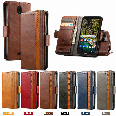 For Nokia C100 Luxury Flip Leather Wallet Stand Soft Card Slots Phone Case Cover