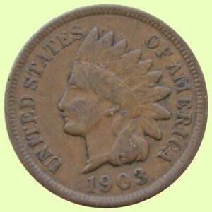 1903 Indian Head Cent Extra Fine Penny XF