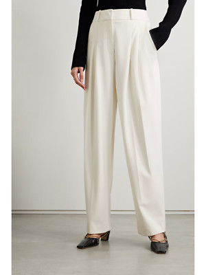 NWT $498 VERONICA BEARD Lagarde pleated crepe wide-leg pants