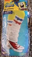 Spongebob Squarepants Child Leg Warmers White Blue Red Bow 1 Pair