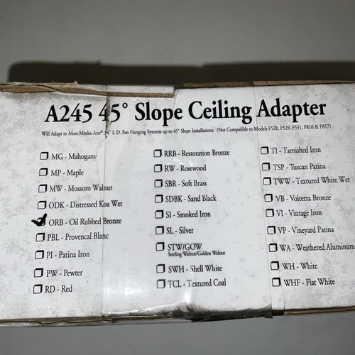 Minka-Aire A245-ORB 45 Degree Slope Ceiling Adapter Kit - Oil Rubbed Bronze - - Picture 4 of 5