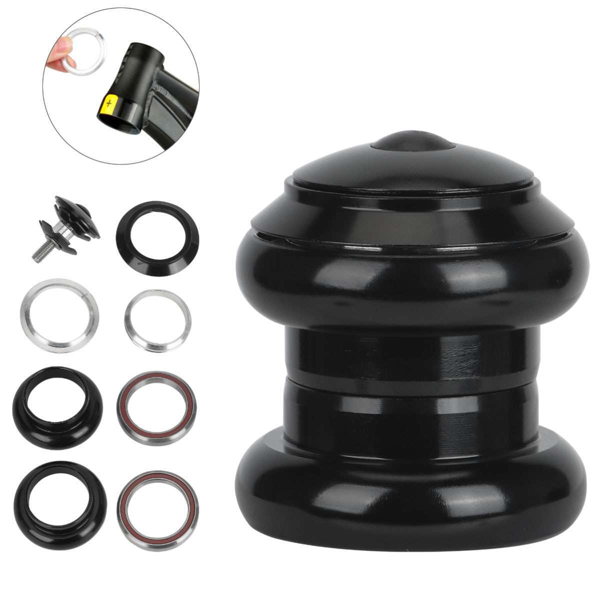 34mm Headset 1-1/8" Threadless MTB Road Bike Sealed External Bearings Headset US