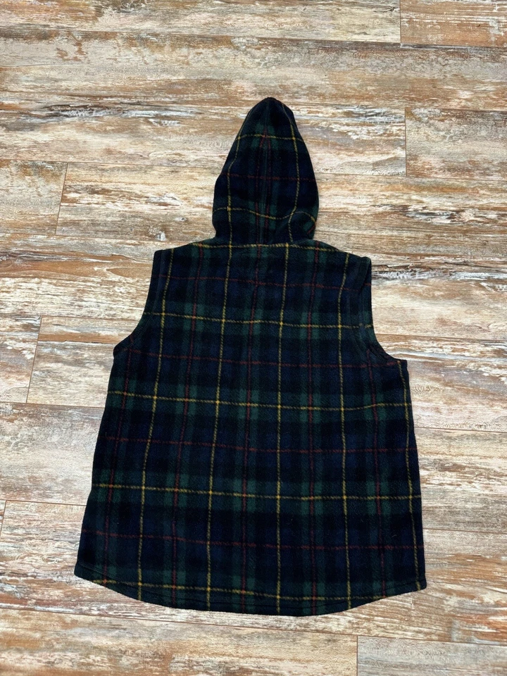 Vintage Y2K Lauren Ralph Lauren Plaid Fleece Hooded Vest Size Large - Image 2 of 4