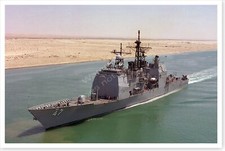 Guided Missile Cruiser USS Ticonderoga In Suez Canal Desert Shield 8 x 12 Photo