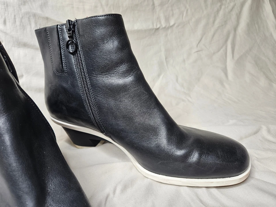 Camper Botines Mujer Mujer US 10 EUR 40 Cuero Negro Punta Redonda Tacón Bloque Foto 4 de 4