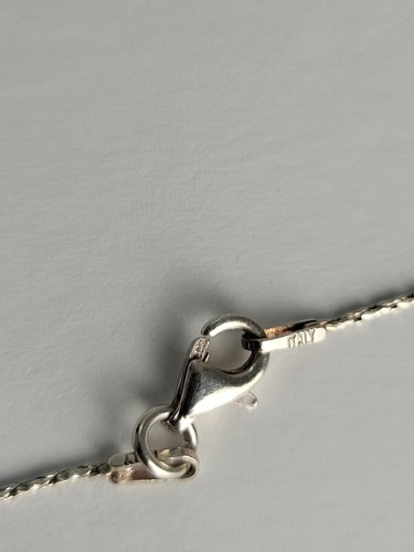 925 Sterling Mexico Square Pink Stone Pendant On 16" 925 Italian Made Chain - Picture 7 of 11