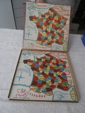 c. 1895 TRES GRAND PUZZLE GEOGRAPHIQUE ANCIEN LA FRANCE