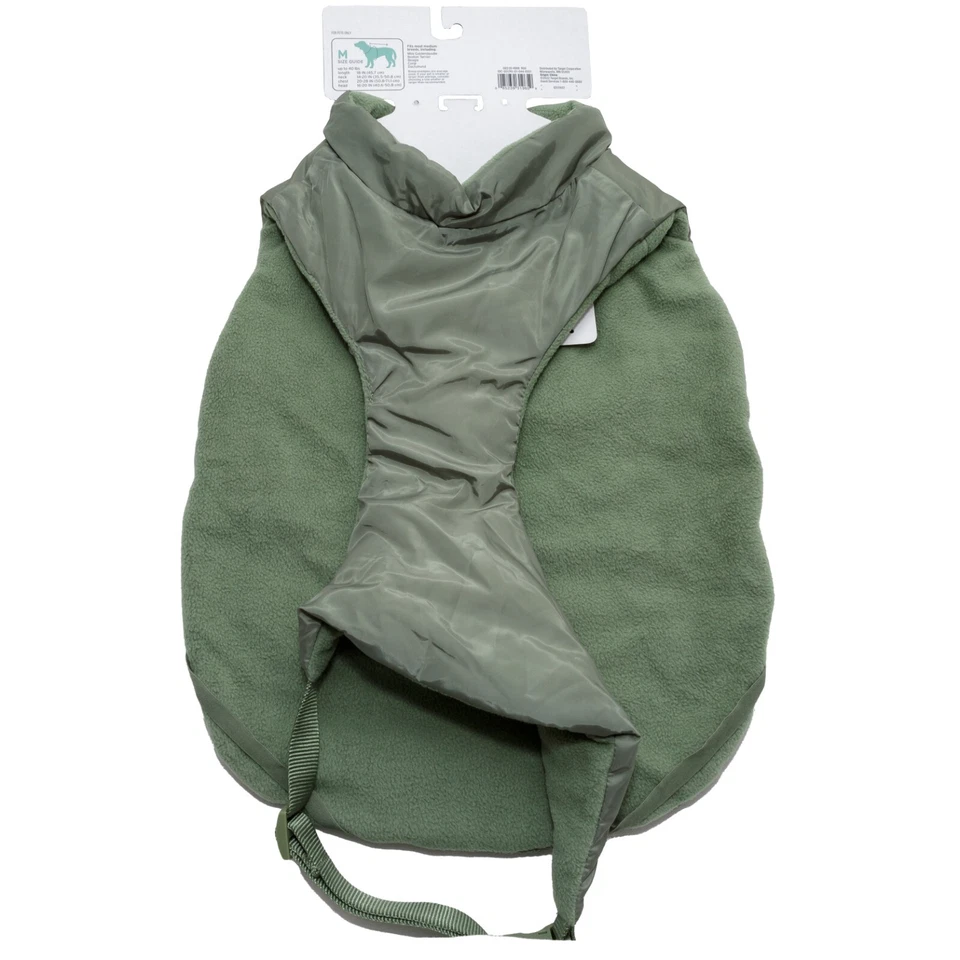 Boots & Barkley Medium Dog Green Puffer Jacket Vest w Buckle Fits Up to 40 lbs - Image 2 of 4