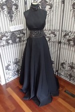SR657 MORI LEE 98069 SZ 5-6 BLACK $529  BRIDESMAID PROM FORMAL GOWN DRESS