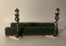 St. Nicholas Square Street Lamp Post & Hedges Village Collection Set Of 6