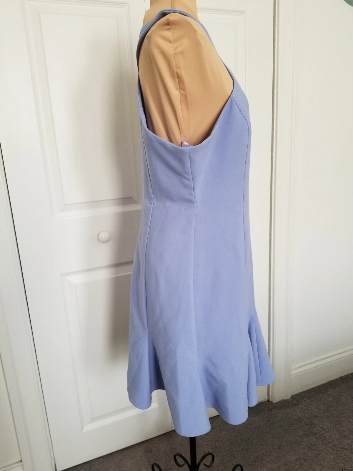 VETEMENTS PROBABILE abito donna stile Halter svasato Carolyn mini crepe pervinca taglia 12