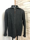 Vintage Rosanna Women's Gray 100% Wool Zip-Up Sweater High Collar Sz. M