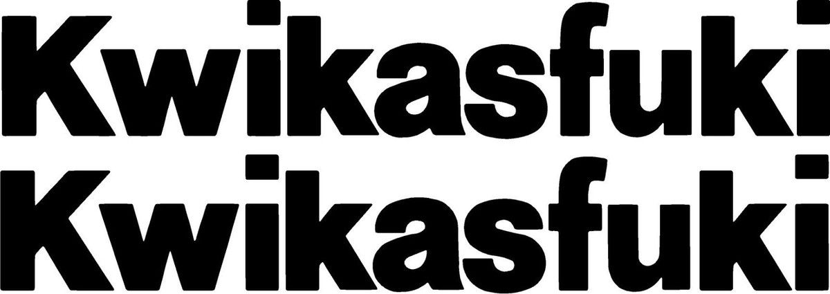 2ea 3x16 KWIKASFUKI Kawasaki Decal Sticker Tank Ninja Bike ZX10R