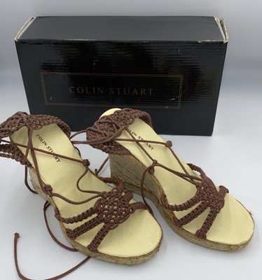 Colin Stuart Women's Size 5 Brown Strappy Wedge Dressy Casual Sandals NIB