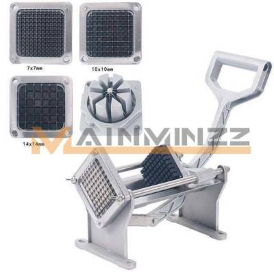 New Manual French Fries Potato Chips Maker Fruit Vegetable Cutter with 3 Blades 