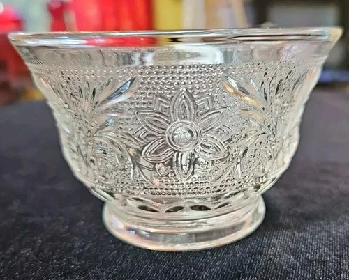 Vntg "Sandwich" Crystal Custard Cup by Anchor Hocking Glass Company 