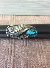 Sterling Silver and Turquoise Ring Signed Sterling H.
