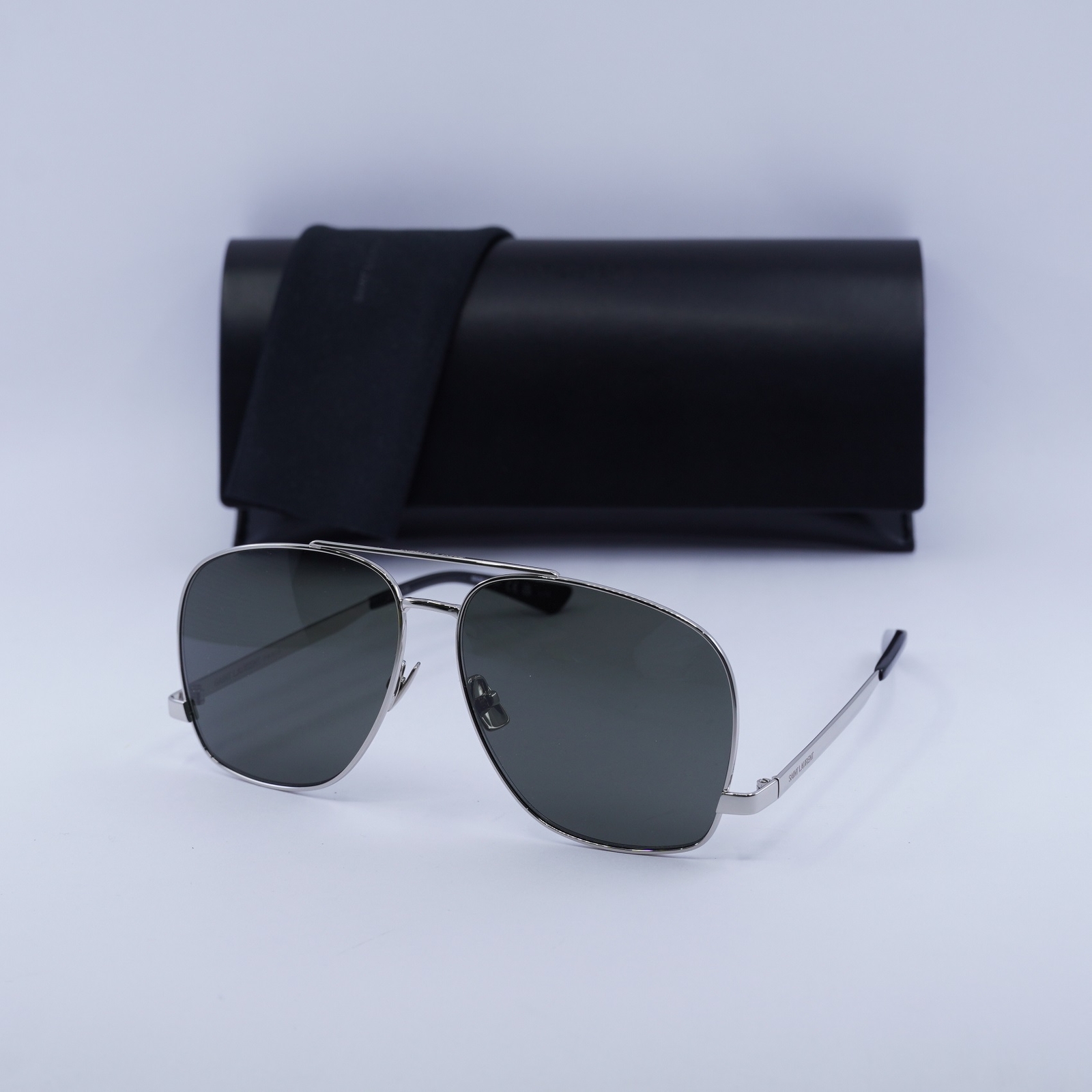 Occhiali da sole Saint Laurent SL653 LEON 001 argento grigio 59 13 140 nuovi