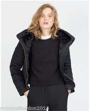 New Ladies Womens Padded Quilted Puffer Bubble Fur Collar Jacket Coat Size Best