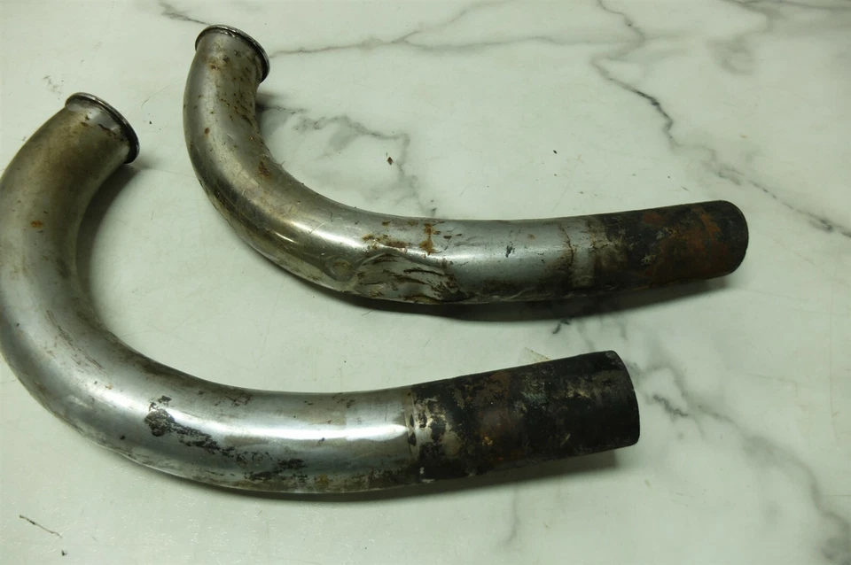 65 Yamaha YJ2 YJ 2 28 Y28 60 Silenciador Tubo Escape Cabezales Derecho Izquierdo Juego Foto 2 de 4