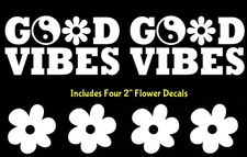 Good Vibes Ying Yang Flower Vinyl Decal Car Truck Window Tablet Tumbler Laptop