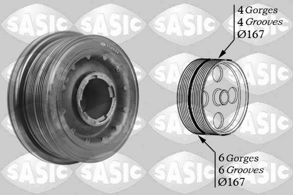 Riemenscheibe Kurbelwelle Sasic 2156034 FüR X6 Bmw E60 E83 X5 E61 X3 5Er Touring-image