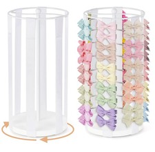 Hair Bow Organizer For Girls 360 Rotation Accessories Stand Display Wht
