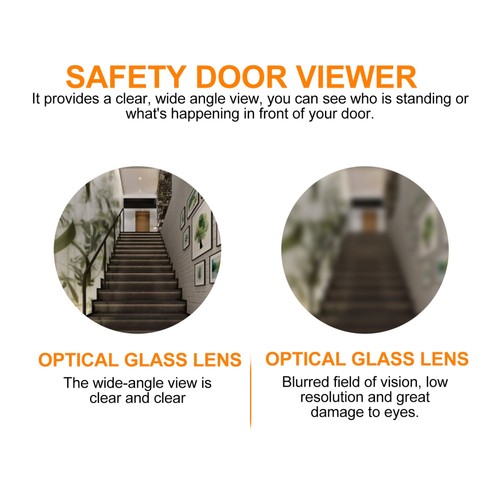 3 .6mm Security Camera Peephole Viewer Wide Angle High Definition Cat Eyes Door - Picture 10 of 12