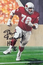 DAN DIERDORF SIGNED GOAL LINE ART CARD~FOOTBALL HALL OF FAME~HOF AUTO~CARDINALS