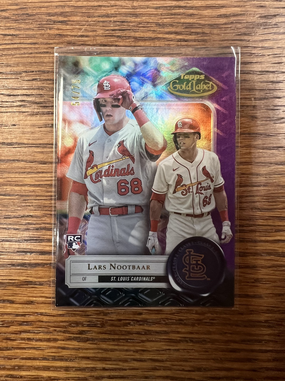 2022 Topps Gold Label #18 Lars Nootbaar Class 2 Purple #/75