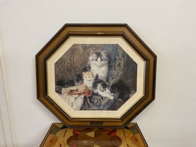 Amazing Henriette Ronner-Knip  A Cat With Her Three Kittens  Wooden Framed Print