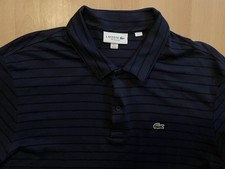 Lacoste XXL Dark Blue/Black Striped Polo Shirt Regular Fit Soft 100 Cotton