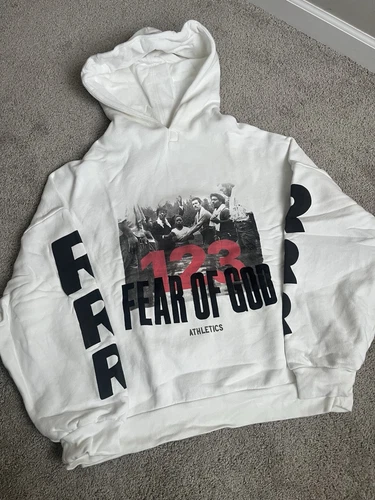 Felpa con cappuccio Fear Of God X RR123 Keep Running 100% autentica