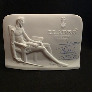 VTG Lladro Daisa Matte Bisque Plaque 1985 Collectors Society Don Quixote Signed