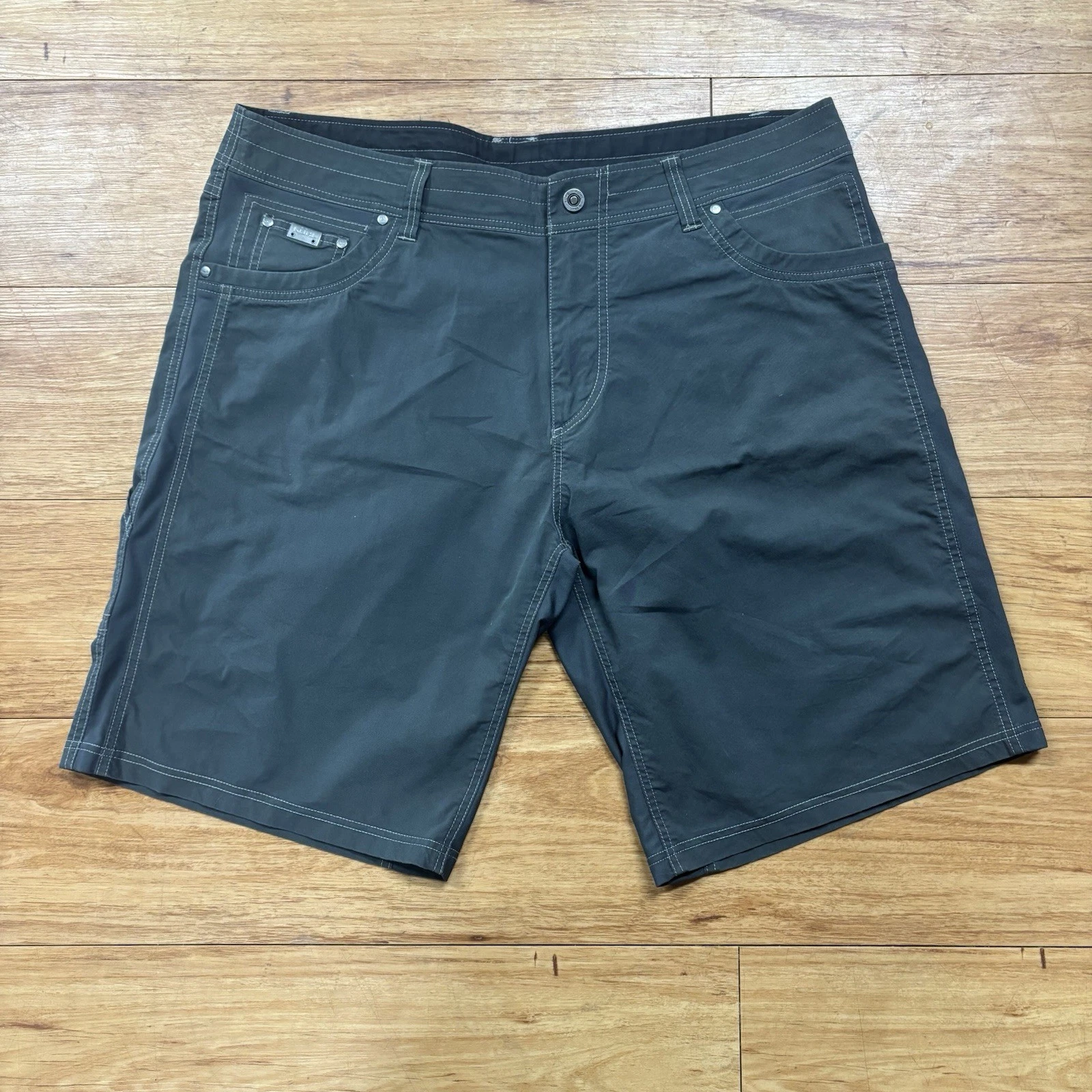 Kühl Men’s 40 Breathable Hiking Shorts Dark Grey Camping Outdoor Nylon Stretch