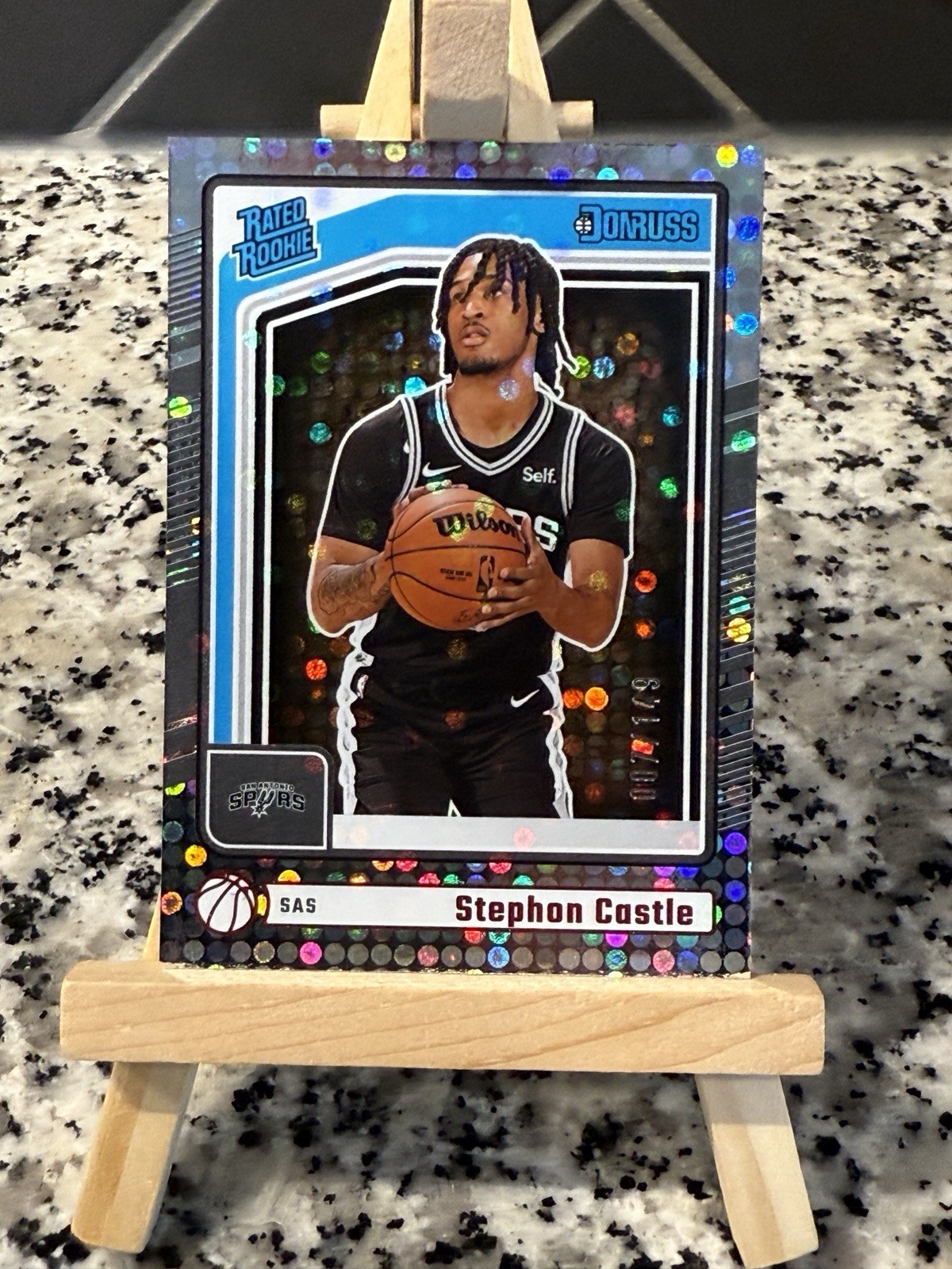 Stephon Castle 2024-25 Panini Donruss Rated Rookie #244 Red Disco Parallel #/149