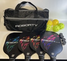 AOBORTY Pickleball Set 4 Paddles 5 Balls Carry Bag USA Approved PRO-30