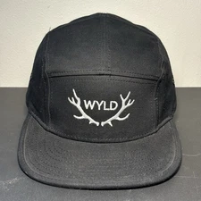 Wyld Cannabis Co 5 Panel Hat Black Adjustable Strap Cap Otto 100% Cotton