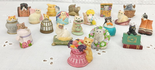 19 Lenox Cat Thimbles 1995 VICTORIAN SERIES FREE SHIPPING ADORABLE CATS KITTENS