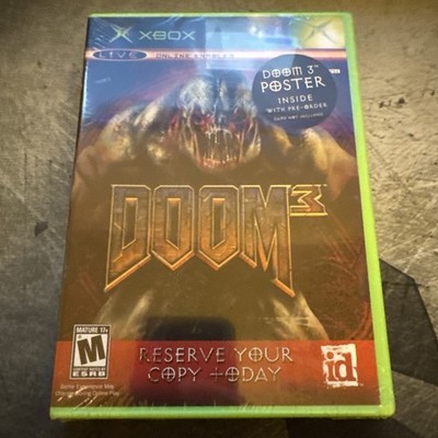 SEALED EXTREMELY RARE Xbox Doom 3 Gateway to Hell Pre-order Game Poster w/ Box