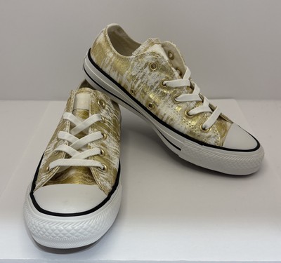 Converse All Star Chuck Taylor Oxford 543876F White/ Gold Women's Shoes Size 6