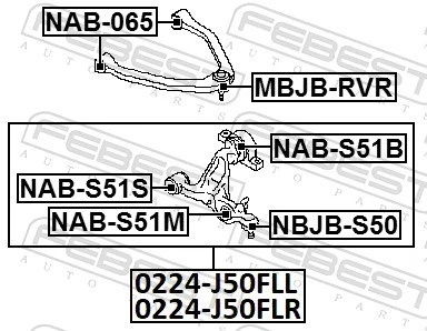 2x MOUNTING CONTROLTRAILING ARM NAB-S51B FOR INFINITI M37 FX/SUV EX Q70L M35 - Image 3 of 4