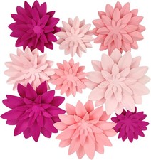 3D Paper Flower for Wall Wedding Backdrop Bridal Shower Party Pink