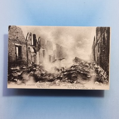 Militärpostkarte 1. Weltkrieg um 1916 Bauernhofhotel in Ruinen Albert Somme Frankreich